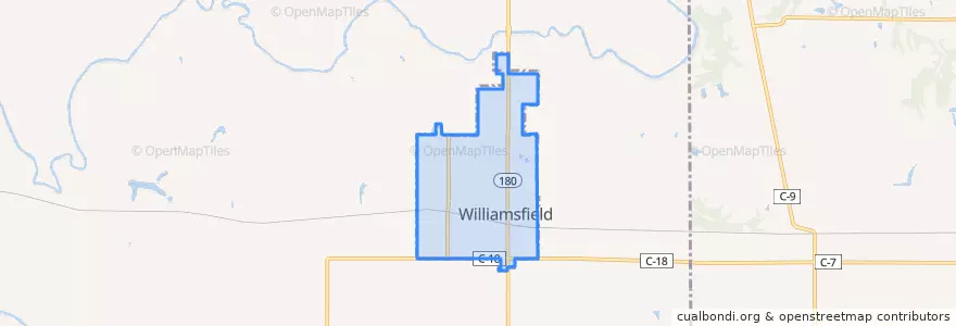 Mapa de ubicacion de Williamsfield.