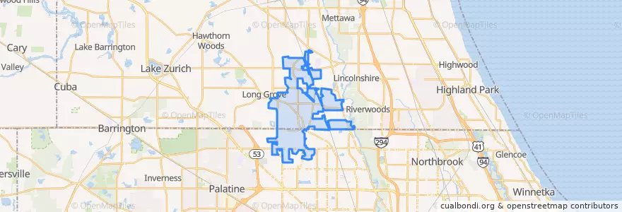 Mapa de ubicacion de Buffalo Grove.