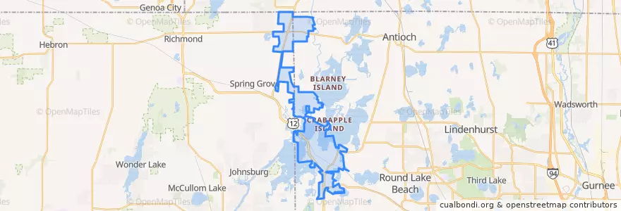 Mapa de ubicacion de Fox Lake.