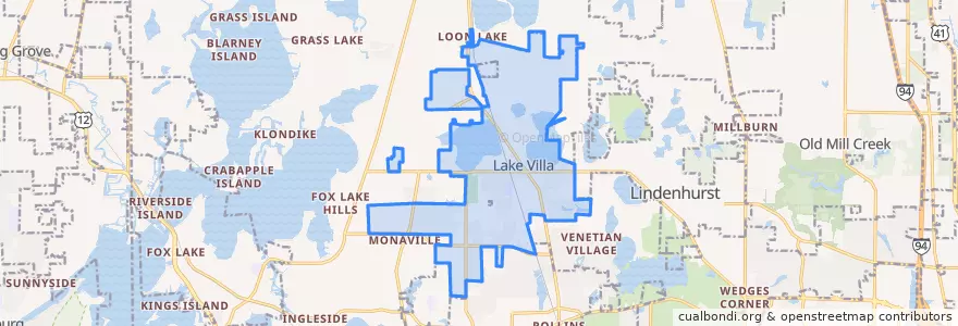 Mapa de ubicacion de Lake Villa.