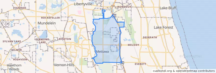 Mapa de ubicacion de Mettawa.