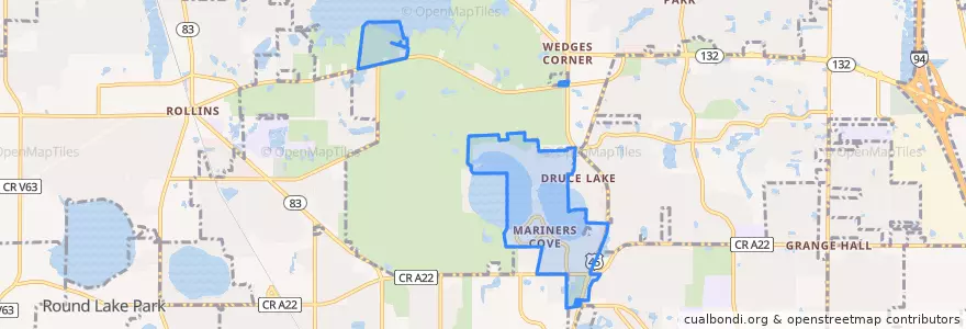 Mapa de ubicacion de Third Lake.