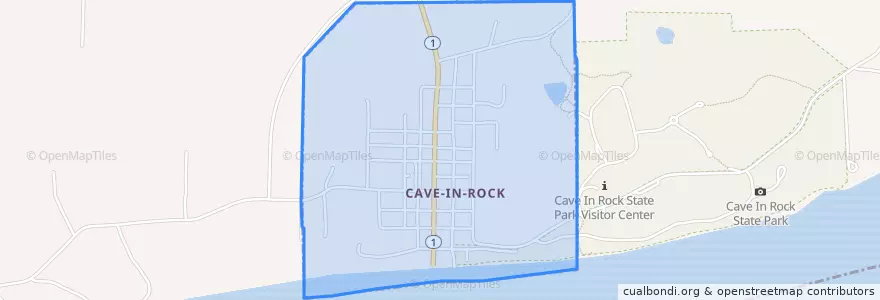 Mapa de ubicacion de Cave-In-Rock.