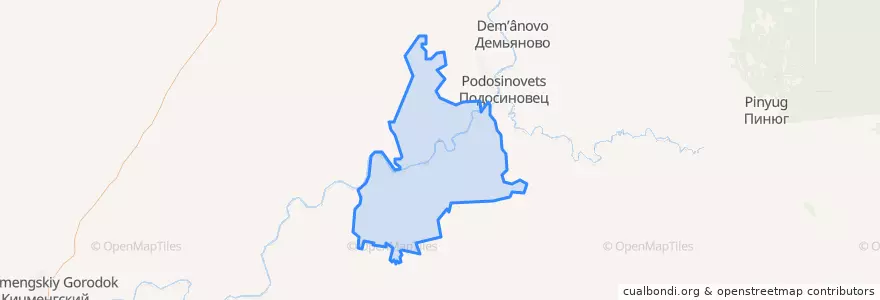 Mapa de ubicacion de Яхреньгское сельское поселение.