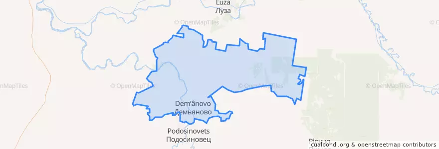 Mapa de ubicacion de Демьяновское городское поселение.