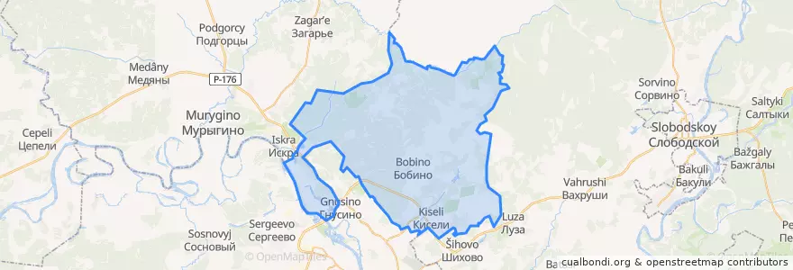 Mapa de ubicacion de Бобинское сельское поселение.
