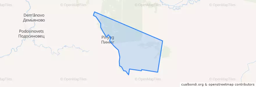 Mapa de ubicacion de Пушемское сельское поселение.
