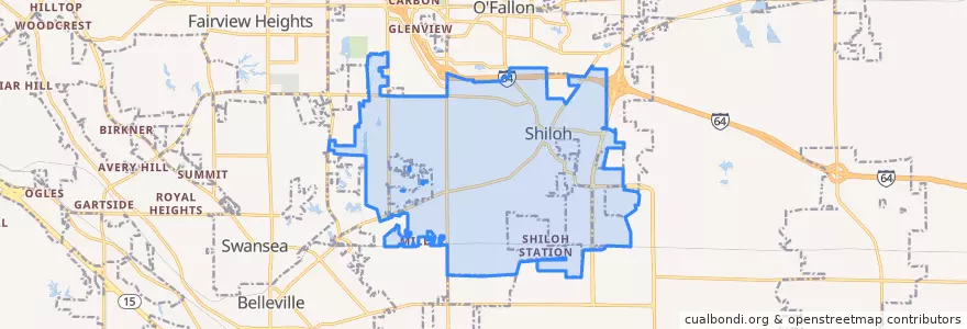 Mapa de ubicacion de Shiloh.