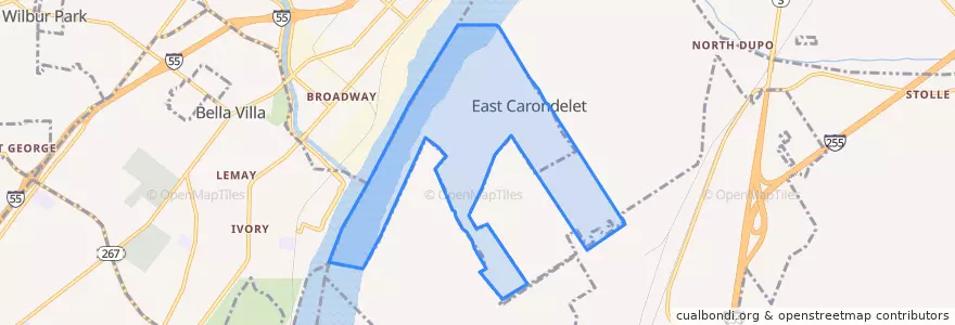 Mapa de ubicacion de East Carondelet.