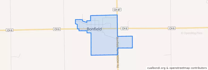 Mapa de ubicacion de Bonfield.