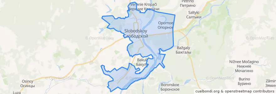 Mapa de ubicacion de городской округ Слободской.