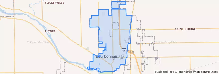 Mapa de ubicacion de Bourbonnais.