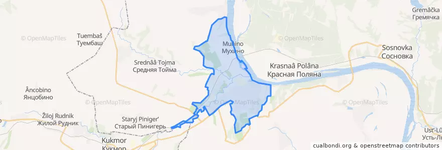 Mapa de ubicacion de Vyatskiye Polyany.