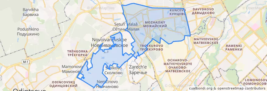 Mapa de ubicacion de Можайский район.