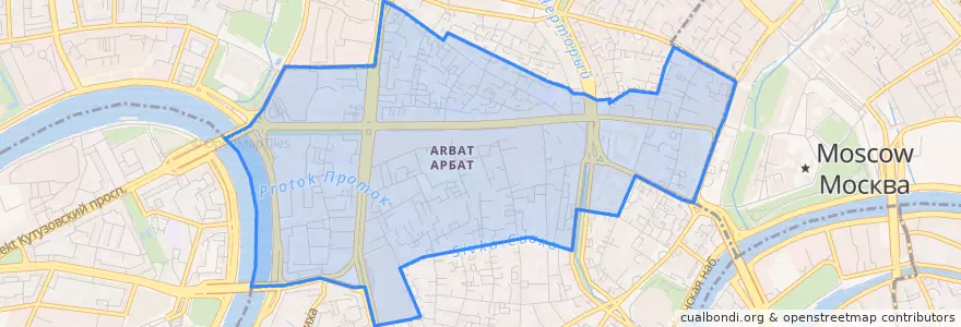 Mapa de ubicacion de район Арбат.