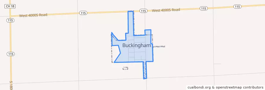 Mapa de ubicacion de Buckingham.