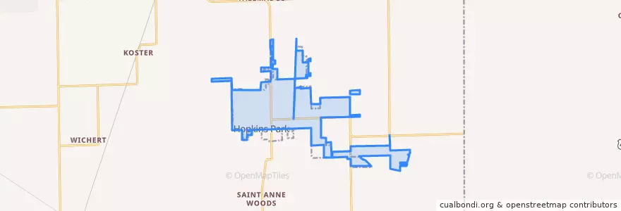 Mapa de ubicacion de Hopkins Park.