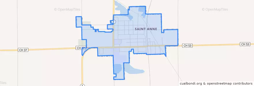 Mapa de ubicacion de St. Anne.