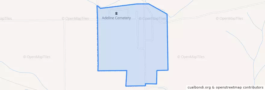 Mapa de ubicacion de Adeline.