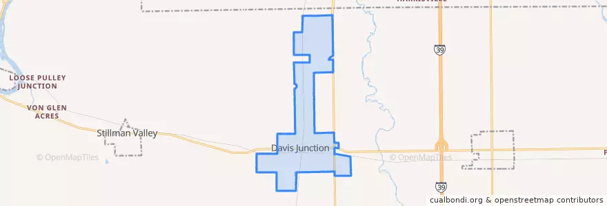 Mapa de ubicacion de Davis Junction.