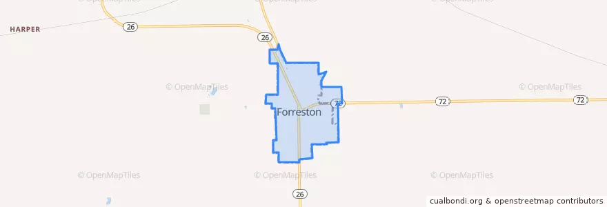 Mapa de ubicacion de Forreston.