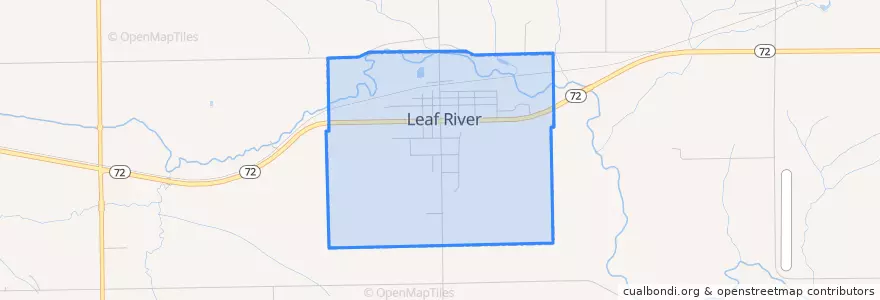 Mapa de ubicacion de Leaf River.