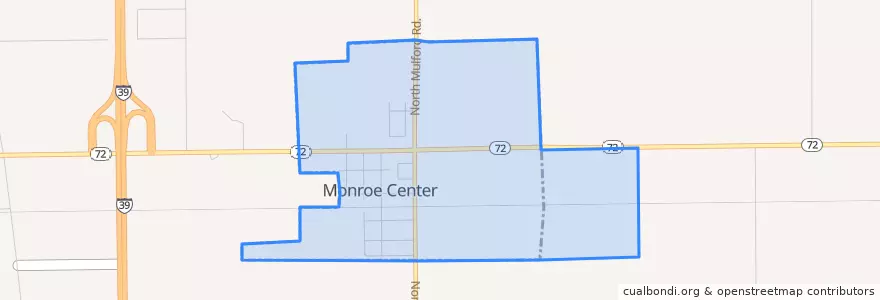 Mapa de ubicacion de Monroe Center.