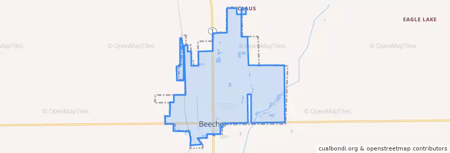 Mapa de ubicacion de Beecher.