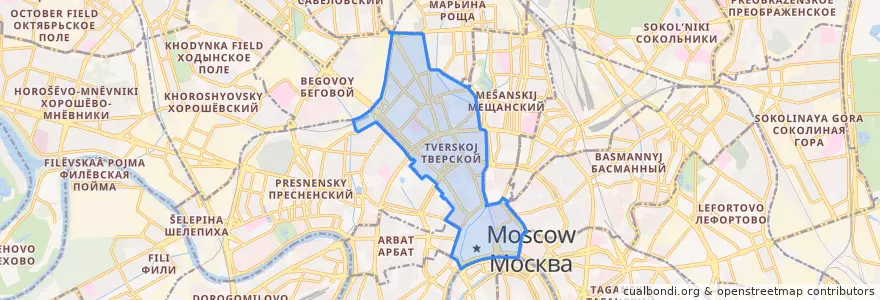 Mapa de ubicacion de Тверской район.