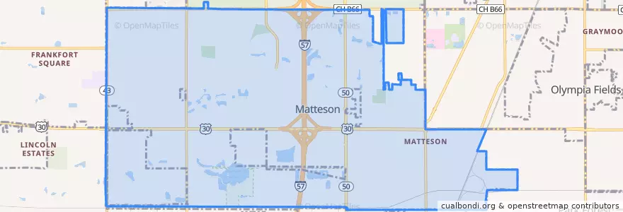 Mapa de ubicacion de Matteson.