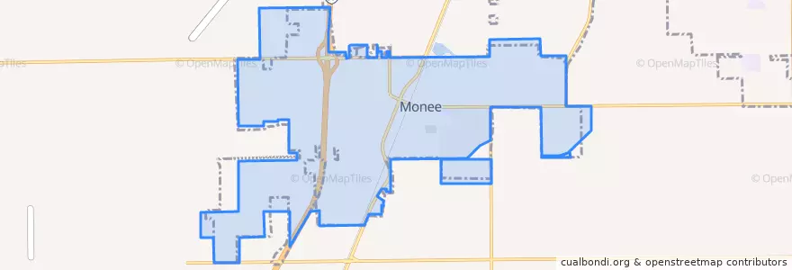 Mapa de ubicacion de Monee.