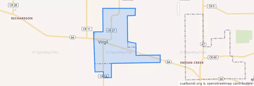Mapa de ubicacion de Virgil.
