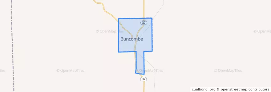 Mapa de ubicacion de Buncombe.