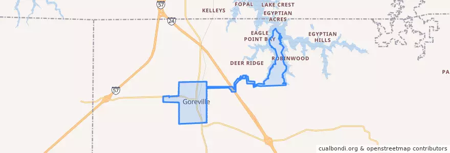 Mapa de ubicacion de Goreville.