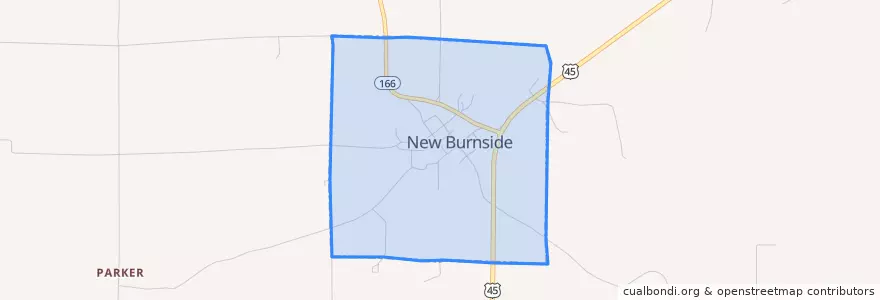 Mapa de ubicacion de New Burnside.