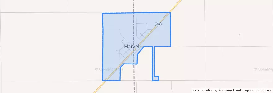 Mapa de ubicacion de Harvel.