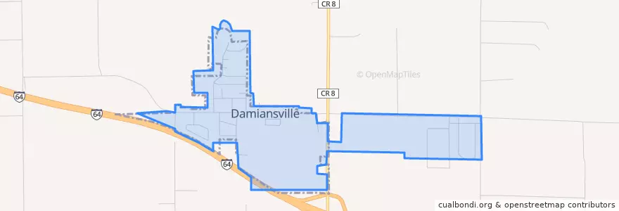 Mapa de ubicacion de Damiansville.