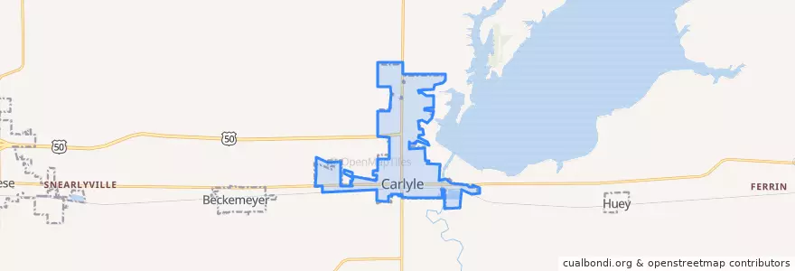 Mapa de ubicacion de Carlyle.