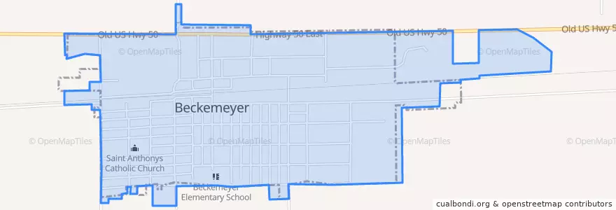 Mapa de ubicacion de Beckemeyer.