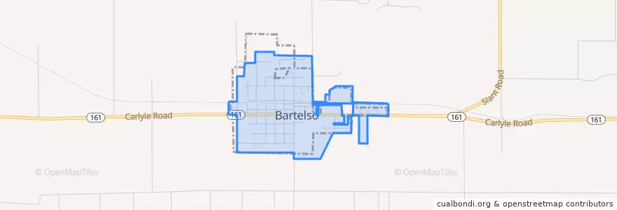 Mapa de ubicacion de Bartelso.
