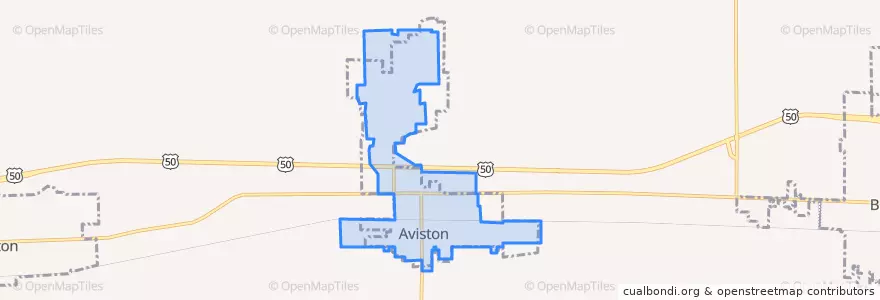 Mapa de ubicacion de Aviston.