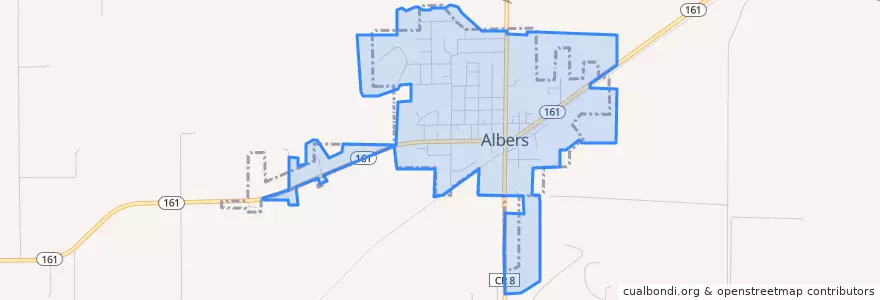 Mapa de ubicacion de Albers.