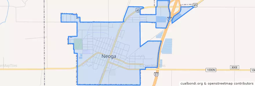 Mapa de ubicacion de Neoga.
