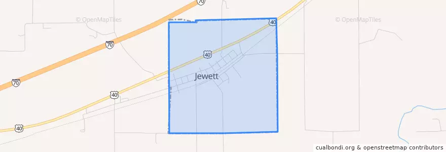 Mapa de ubicacion de Jewett.