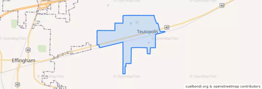 Mapa de ubicacion de Teutopolis.