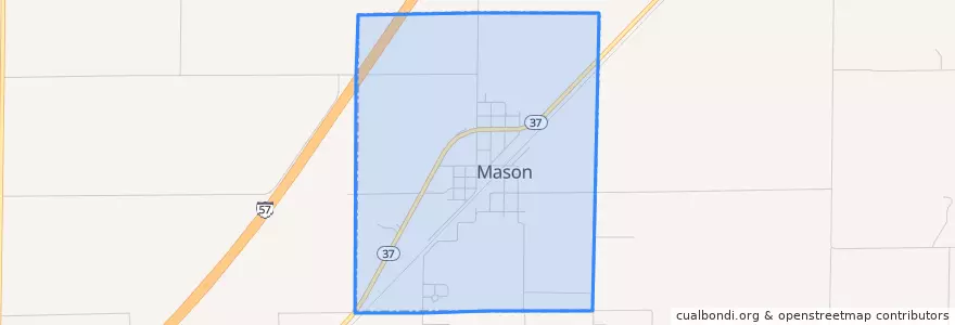 Mapa de ubicacion de Mason.