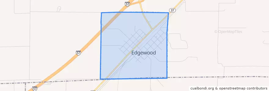 Mapa de ubicacion de Edgewood.