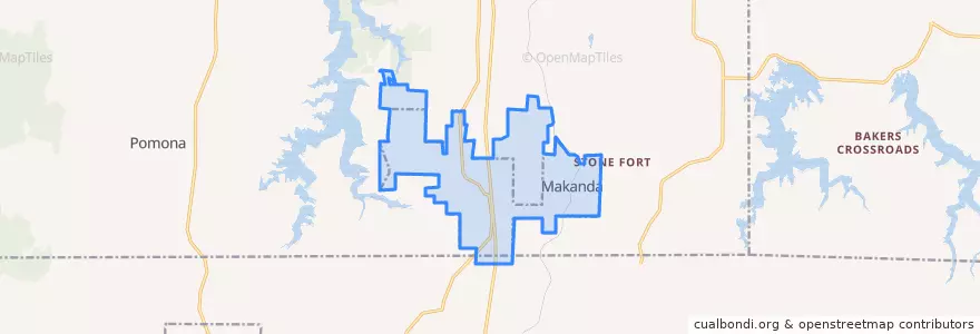 Mapa de ubicacion de Makanda.