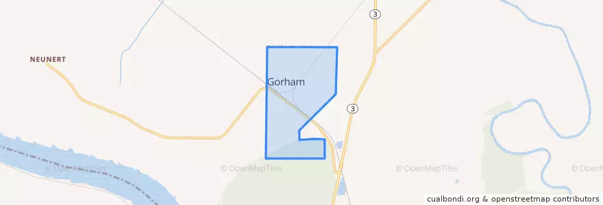 Mapa de ubicacion de Gorham.