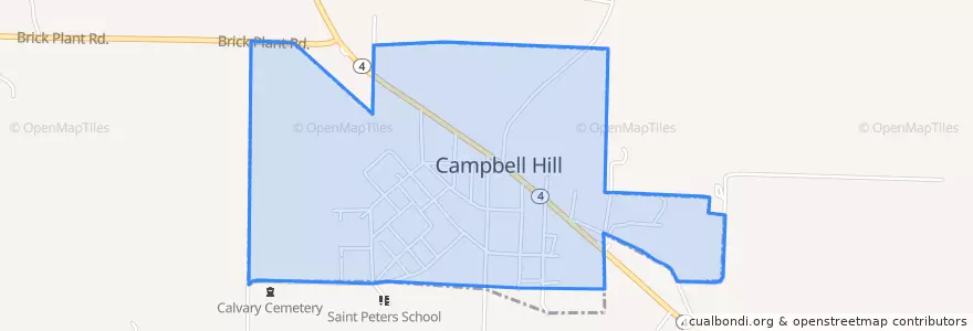 Mapa de ubicacion de Campbell Hill.